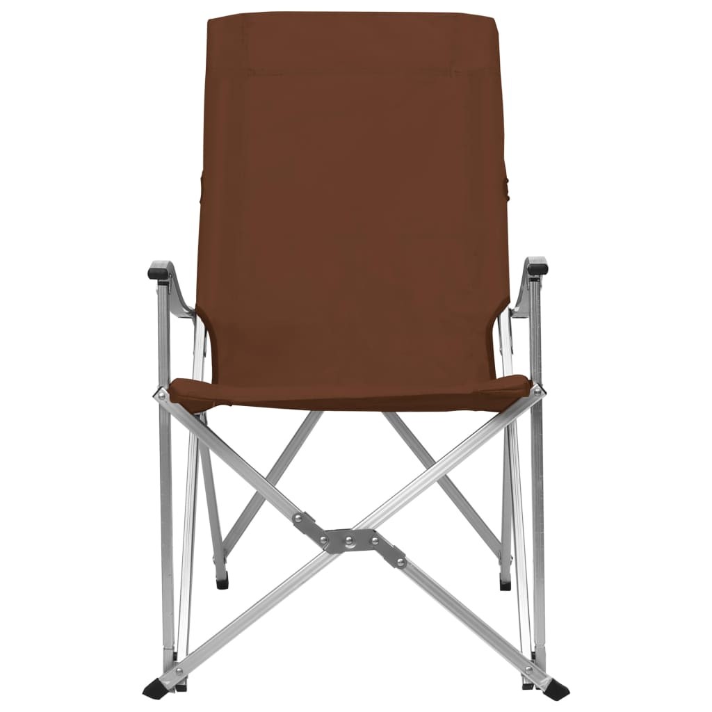 Foldable Camping Chairs 2 pcs Brown
